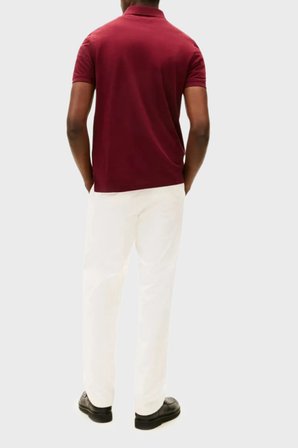 Tommy Hilfiger % 100 Pamuk Regular Fit Düğmeli Polo Yaka T Shirt Erkek POLO YAKA T SHİRT MW0MW41513 VLP BORDO