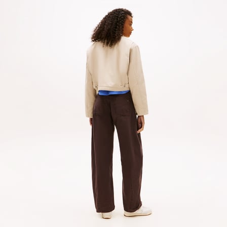 Tommy Hilfiger Cropped Workwear Kadın Bej Ceket