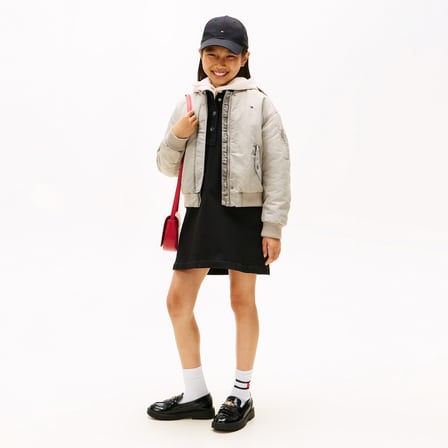 Tommy Hilfiger Washed Bomber Çocuk Bej Ceket