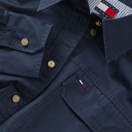 TOMMY HILFIGER Kadın Marka Logolu Günlük Kullanıma Uygun Lacivert Gömlek DW0DW22514 C1G