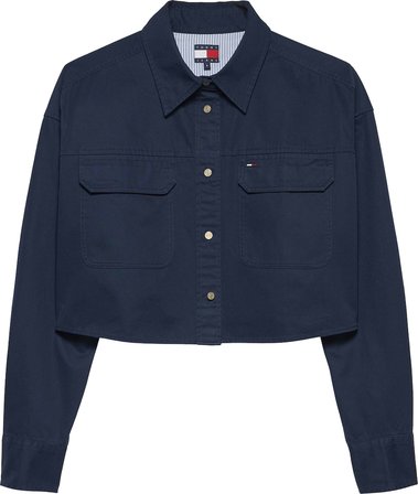 TOMMY HILFIGER Kadın Marka Logolu Günlük Kullanıma Uygun Lacivert Gömlek DW0DW22514 C1G