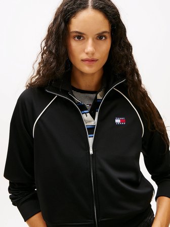 Tommy Hilfiger TJW Amblemli Eşofman Üstü Kadın Siyah Sweatshirt DW0DW21930BDS