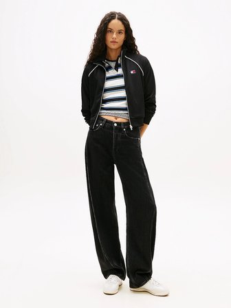 Tommy Hilfiger TJW Amblemli Eşofman Üstü Kadın Siyah Sweatshirt DW0DW21930BDS