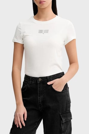 Tommy Jeans Logolu Pamuklu Bisiklet Yaka T Shirt Bayan T SHİRT DW0DW21841 YBL BEYAZ