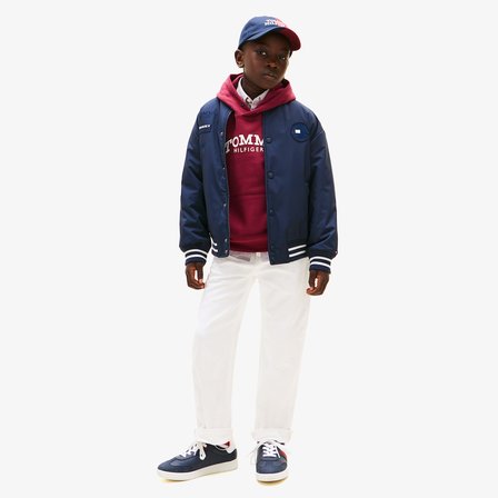 Tommy Hilfiger Padded Graphic Bomber Çocuk Mavi Ceket