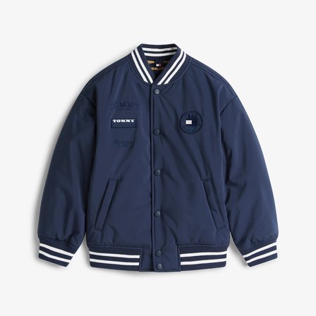 Tommy Hilfiger Padded Graphic Bomber Çocuk Mavi Ceket