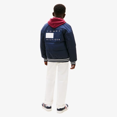 Tommy Hilfiger Padded Graphic Bomber Çocuk Mavi Ceket