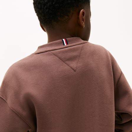 Tommy Hilfiger Mini Corp C-Neck Çocuk Kahverengi Sweatshirt