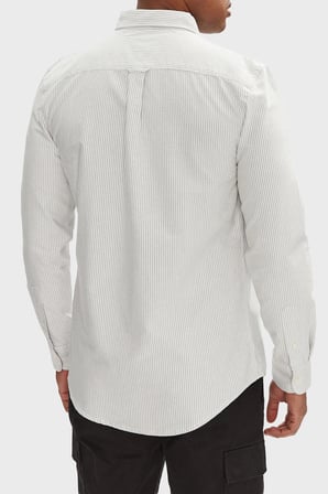 Tommy Hilfiger Çizgili % 100 Pamuk Slim Fit Uzun Kollu Gömlek Erkek GÖMLEK DM0DM20668 GY1 KOYU YEŞİL