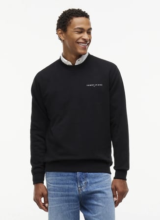 Tommy Jeans Siyah Erkek Sweatshirt DM0DM20249BDS TJM REG LINEAR CREW