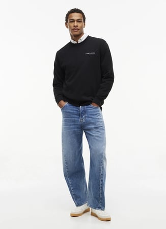 Tommy Jeans Siyah Erkek Sweatshirt DM0DM20249BDS TJM REG LINEAR CREW