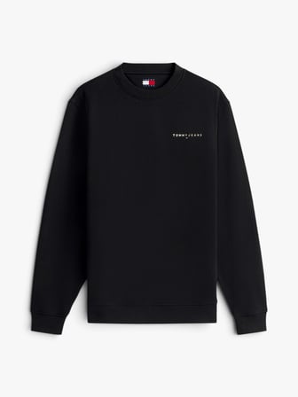TJM REG LINEAR CREW EXT Erkek Siyah Sweatshirt - DM0DM20249