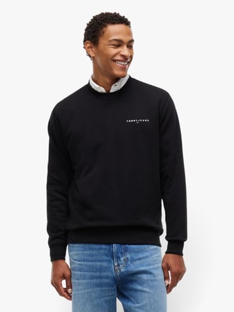 TJM REG LINEAR CREW EXT Erkek Siyah Sweatshirt - DM0DM20249