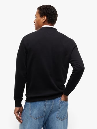 TJM REG LINEAR CREW EXT Erkek Siyah Sweatshirt - DM0DM20249