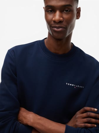 TJM REG LINEAR CREW EXT Erkek Mavi Sweatshirt - DM0DM20249