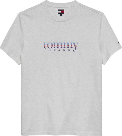 TOMMY HILFIGER Erkek Logolu Pamuklu Bisiklet Yakalı  Şık Görünüşlü Günlük Kullanıma Uygun Gri T-Shirt DM0DM22333 P08
