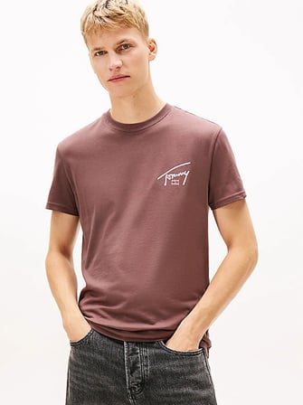 TJM REG SIGN BACKPRINT SS T EXT Erkek Kahverengi T-Shirt - DM0DM22320