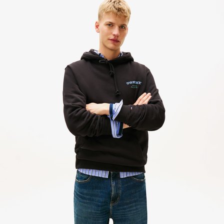 Tommy Hilfiger Jeans Regular Dollar Stack Erkek Siyah Sweatshirt