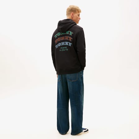 Tommy Hilfiger Jeans Regular Dollar Stack Erkek Siyah Sweatshirt