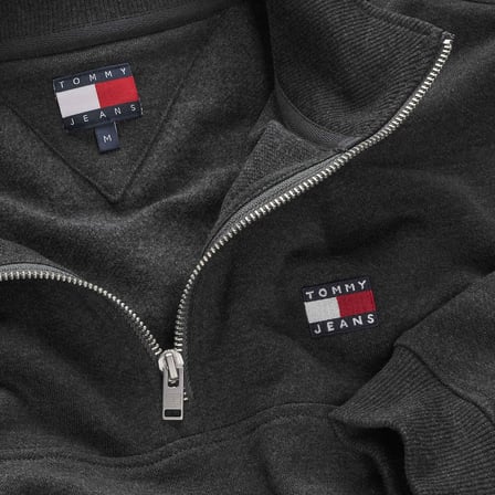 TOMMY HILFIGER Erkek Marka Logolu Günlük Kullanıma Uygun Siyah Sweatshirt DM0DM22344 BDS