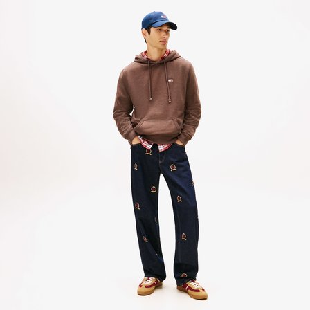 Tommy Hilfiger Jeans Regular  Badge Erkek Kahverengi Sweatshirt