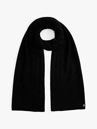 Tommy Hilfiger TH Elevated Chic Yumuşak Kadın Siyah Eşarp AW0AW17788BDS
