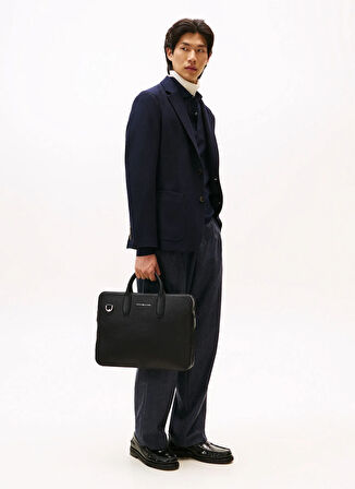 Tommy Hilfiger Siyah Erkek Laptop Çantası TH BUSINESS LEATHER COMPUTER BAG