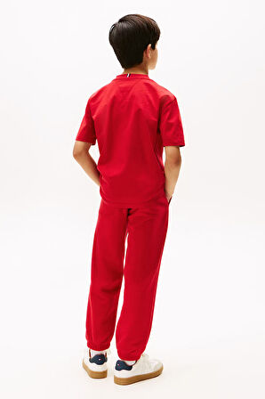 Erkek Çocuk Logo Baskılı Kısa Kollu T-Shirt – Kırmızı | 12 Yaş