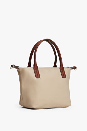 Kadın Popette Metal Amblemli Omuz Çantası - Bej | undefined