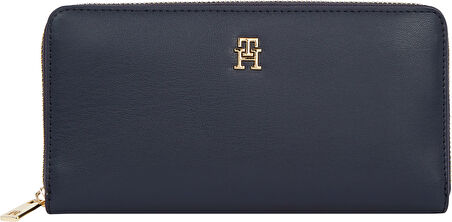 TOMMY HILFIGER Kadın Marka Logolu Full Fermuarlı Şık Görünüşlü Günlük Kullanıma Uygun Mavi Cüzdan AW0AW17744 DW6