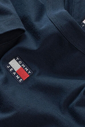 Tommy Jeans Kadın Bol Kesim Armalı Mavi T-shirt DW0DW22202C1G