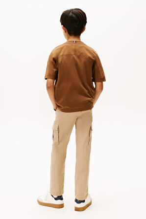 Erkek Çocuk Varsity Raised Print Kısa Kollu T-Shirt - Kahverengi | 14 Yaş