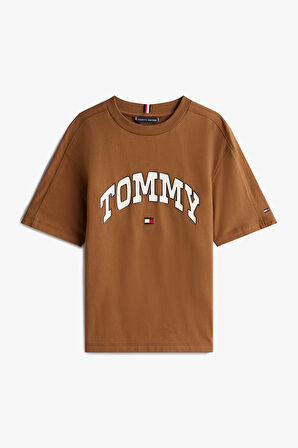 Erkek Çocuk Varsity Raised Print Kısa Kollu T-Shirt - Kahverengi | 14 Yaş