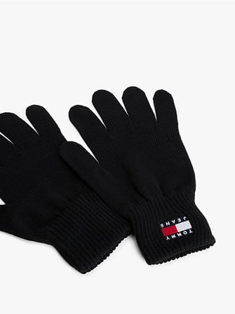 TOMMY HILFIGER Erkek Marka Logolu Günlük Kullanıma Uygun Siyah Eldiven AM0AM13680 BDS