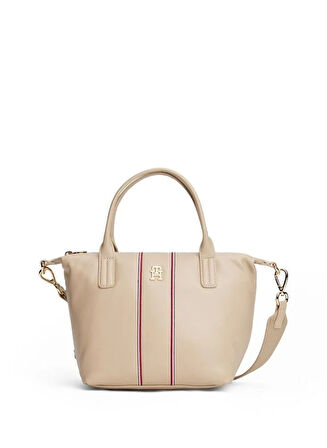 Tommy Hilfiger Popette Soft Kurumsal Mini Tote Kadın Bej Çanta AW0AW179980F4