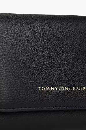 Kadın Logo Baskılı Dokulu Üç Katlı Cüzdan - Siyah | undefined