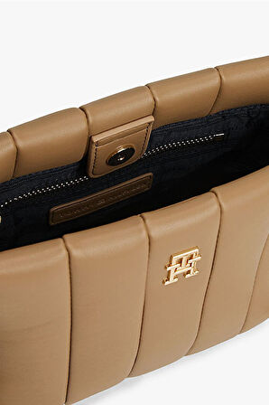 Kadın Grace Dikey Kapitoneli Mini Tote Omuz Çanta - Bej | undefined