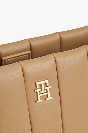 Kadın Grace Dikey Kapitoneli Mini Tote Omuz Çanta - Bej | undefined