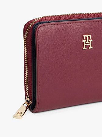 Tommy Hilfiger TH Icon Orta Boy Fermuarlı Kapaklı Kadın Mor Cüzdan AW0AW17742VLP
