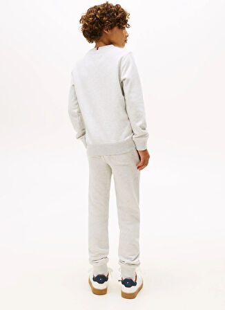 Tommy Hilfiger Baskılı Erkek Çocuk Açık Gri Sweatshırt KB0KB09893P09
