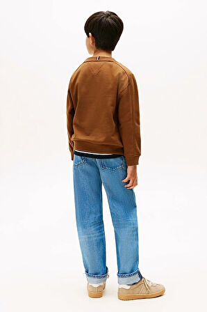 Erkek Çocuk Regular Kalıp Kolej Stili Baskılı Sweatshirt - Kahverengi | 10 Yaş