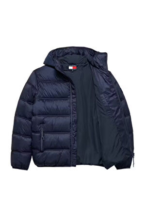 Erkek Kapüşonlu Şişme Mont - Lacivert | S