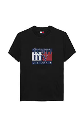 Erkek Slim Fit Logo Baskılı T-Shirt - Siyah | L