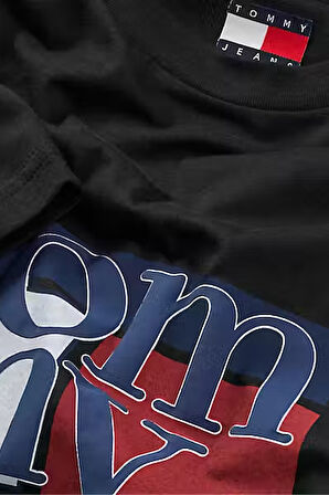 Erkek Slim Fit Logo Baskılı T-Shirt - Siyah | L
