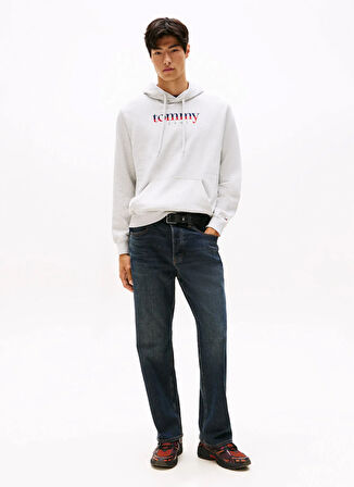 Tommy Jeans Kapüşon Yaka Açık Gri Erkek Sweatshırt DM0DM22113P09 TJM REG DNA HOODIE EX