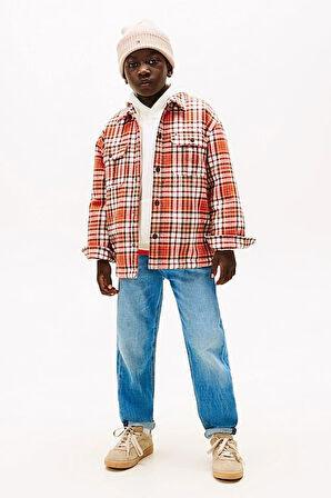 Erkek Çocuk Regular Fit Düşük Omuz Ekoseli Gömlek Ceket - Çok Renkli | 12 Yaş