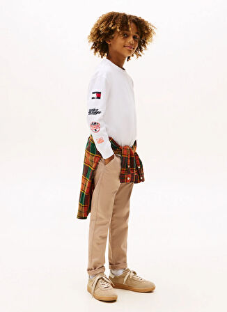 Tommy Hilfiger Baskılı Beyaz Erkek Çocuk T-Shirt KB0KB09935YBR