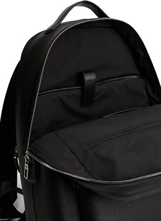 Tommy Hilfiger Suni Deri + Geri Dönüştürülmüş Polyester Siyah Erkek Sırt Çantası TH BUSINESS LEATHER BACKPACK