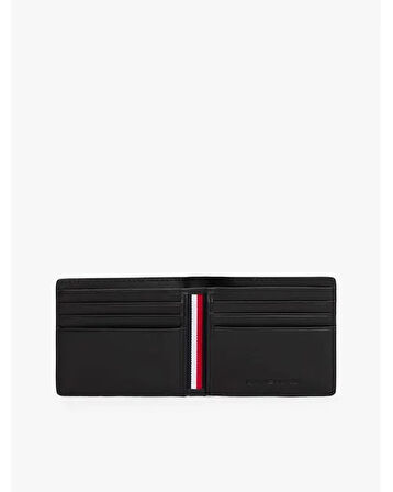TOMMY HILFIGER Erkek Marka Logolu Şık Tasarımlı Ve Dokulu Set Siyah Cüzdan AM0AM13605 BDS
