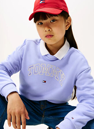 Tommy Hilfiger Baskılı Kız Çocuk Lila Sweatshırt KG0KG08785C5Z